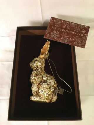 Jay Strongwater Mille Fiori Gold Blossom Bunny Ornament