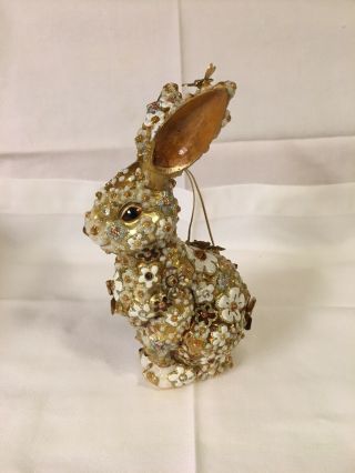Jay Strongwater Mille Fiori Gold Blossom Bunny Ornament 2