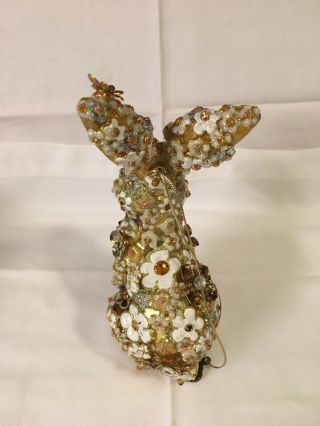 Jay Strongwater Mille Fiori Gold Blossom Bunny Ornament 7