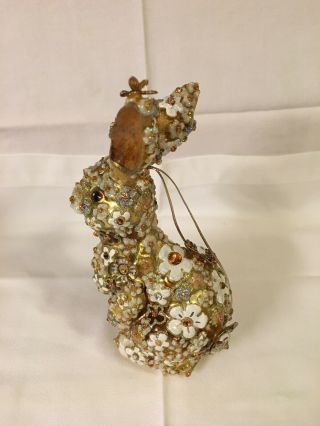 Jay Strongwater Mille Fiori Gold Blossom Bunny Ornament 8