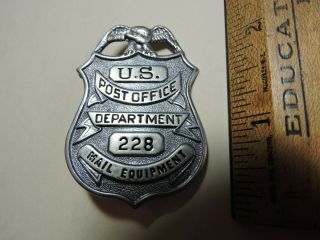 Rare Obsolete Us Post Office Department Mail Equipment Badge 228 Uspo Tdbr
