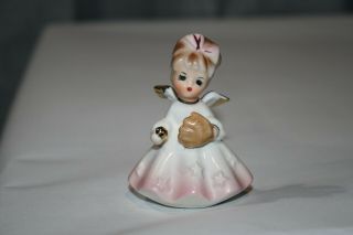 Vintage Enesco Miniature August Angel Of The Month Figurine Baseball Player