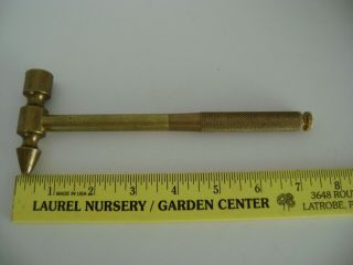 Vintage Brass Jewlers / Machinist Hammer w/ nesting screwdriver 7 1/4 