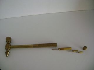 Vintage Brass Jewlers / Machinist Hammer w/ nesting screwdriver 7 1/4 