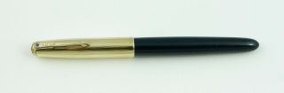 Parker,  51 Fountain Pen,  Navy Blue w/Gold Fill Cap & Trim 2
