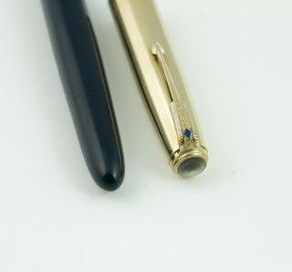 Parker,  51 Fountain Pen,  Navy Blue w/Gold Fill Cap & Trim 5