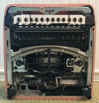 1956 Pink Smith Corona Silent 5T Series Portable Pica Typewriter With Case 11