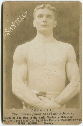 19th Century Cabinet Card Of Strongman Rudolph Santell