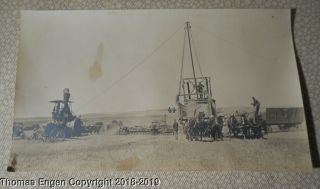 Antique Rppc Real Photo Postcard Steam Tractor Farming Horse Wagon Loading Hay