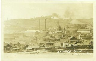 Montana Butte Leonard Mine Now Gone Rppc Real Photo Postcard 1930 Mt