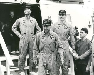 11x14 Nasa Photo: Apollo 13 Crew Aboard Uss Iwo Jima After Safe Return,  1970