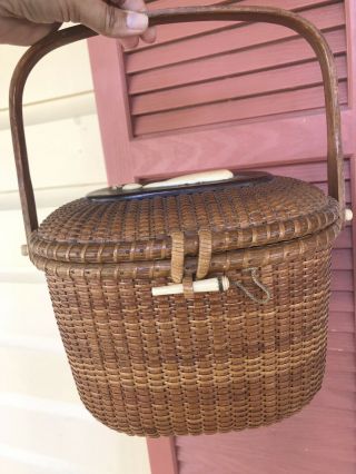 Nantucket Basket Purse by Stanley M Roop Signed and Dated 1964 2