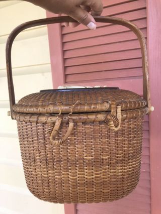Nantucket Basket Purse by Stanley M Roop Signed and Dated 1964 3