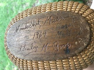 Nantucket Basket Purse by Stanley M Roop Signed and Dated 1964 6