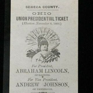 AUTHENTIC 1864 PRESIDENTIAL BALLOT NATIONAL UNION PARTY LINCOLN CIVIL WAR ERA 3