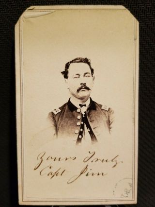 Signed Civil War Soldier Captain James Minihan (1840 - 1899) Michigan Cavalry.