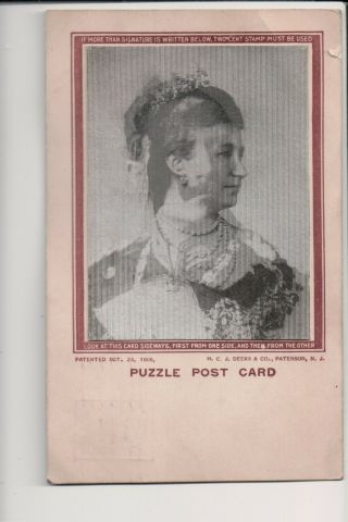 Vintage Postcard Kaiser Wilhelm Ii & Kaiserin Auguste Victoria Puzzle Postcard