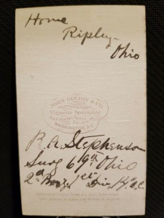 ID ' d Civil War Soldier R.  A.  Stephenson.  69th Ohio. 2