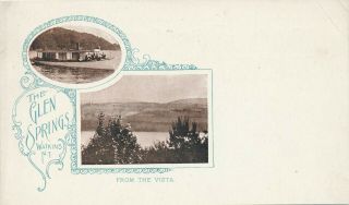 Watkins Ny – The Glen Springs Two View Private Mailing Card (1898 - 1901)