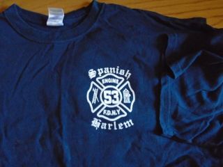 Fdny Nyc Fire Department T Shirt Fireman Truck Engine 53 Spanish Harlem