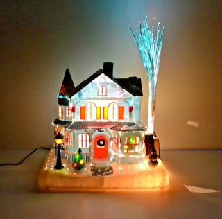 Avon Holiday Splender Lighted Fiber Optic House Christmas Display (2001)