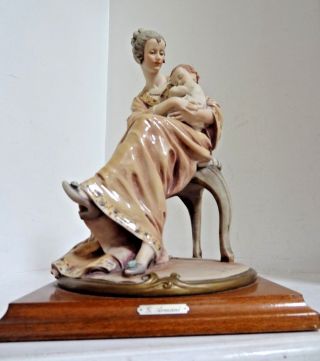 Signed Giuseppe Armani Mother And Child Figurine Capodimonte Florence Italy