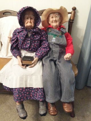 William L.  Wallace Grandma & Grandpa 34 " Dolls
