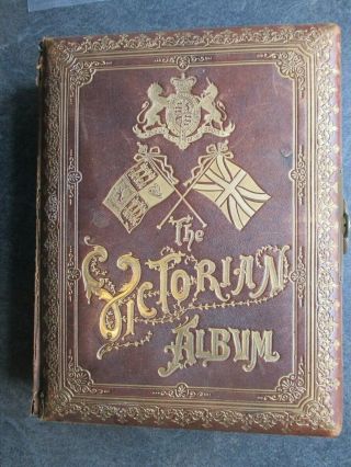 Antique Victorian Leather Bound Music Box Photo Album Circa 1890 