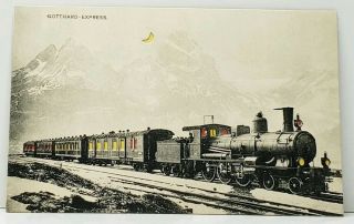 Gotthard Express Locomotive Hold To The Light Postcard B25