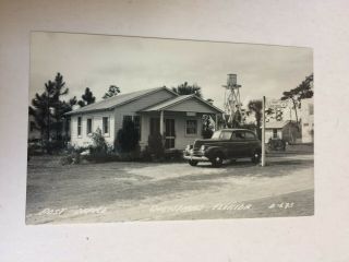 Vintage Rppc,  Post Office,  Christmas Florida,  1952,  Auto