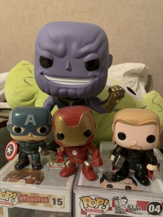 Funko Pop - Marvel Iron Man,  Thor,  Captain America,  Thanos 10inch Loose Oob