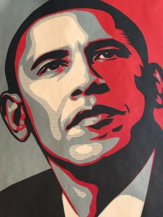 Shepard Fairey Obama HOPE 2008 campaign Print hand signed and dated 4