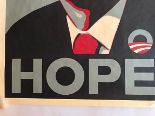 Shepard Fairey Obama HOPE 2008 campaign Print hand signed and dated 7