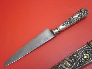 1880s,  Argentina.  Silver & Gold GAUCHO Knife,  Dagger Solingen.  Signed A.  Bianchi 11