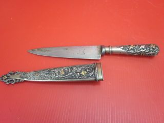 1880s,  Argentina.  Silver & Gold GAUCHO Knife,  Dagger Solingen.  Signed A.  Bianchi 2