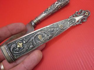 1880s,  Argentina.  Silver & Gold GAUCHO Knife,  Dagger Solingen.  Signed A.  Bianchi 5