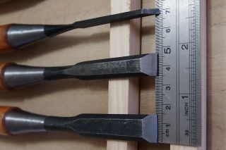 JAPANESE CHISEL NOMI Carpenter ' s Tool Set of 6 from JAPAN a229 4