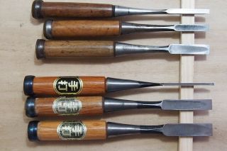 JAPANESE CHISEL NOMI Carpenter ' s Tool Set of 6 from JAPAN a229 6