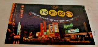 Reno Biggest Little City In The World Arch Reno,  Nevada 2 Postcards & Coupons
