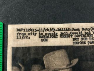 24 November 1963 Jack Ruby Kills Lee Harvey Oswald Bob Jackson Press Wire Photo 3