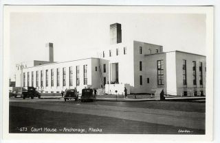 Court House Rppc Anchorage Alaska 1940 Era