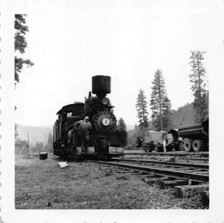 Riding Engine 5 - Burly Railroad Worker On Train Teen Boy Watches Vtg Photo 202