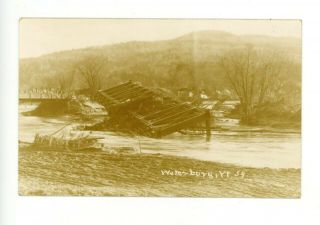 Rppc Bridge Destroyed In 1927 Flood Waterbury,  Vermont 1927