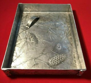 Wendell August Forge 10 " X12 " Aluminum - Desk - Paper Tray (pinecone Pattern)