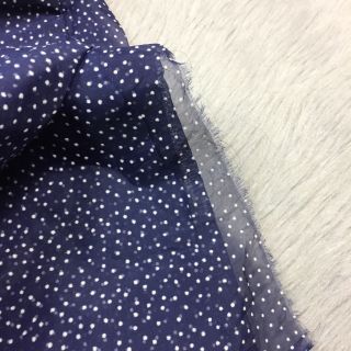 Vintage Navy Flocked Swiss Dot Sheer Fabric Material 3.  5 Yards 3
