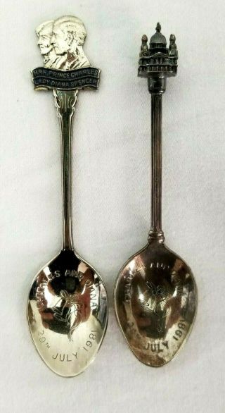 2 Wapw Princess Diana Prince Charles Collector Spoons