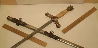 Masonic Ceremony Sword - The Henderson Ames Co.  - Knight Pommel - W/ Scabbard