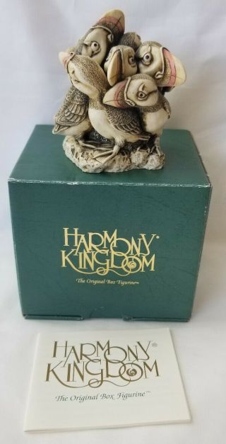 Harmony Kingdom " In Fine Feather " Puffins Birds Box Figurine Treasure Jest Iob