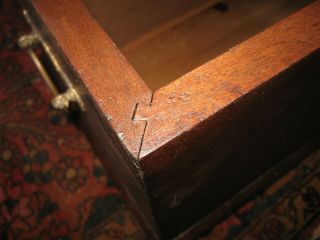 ANTIQUE SOLID WALNUT LIFT TOP CHEST TOOL BOX BRASS HANDLES 1800s - 1900 8