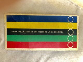 Vintage XIX Olympics Games Enamel Badge Pin Mexico Athletics Atleta Participant 5